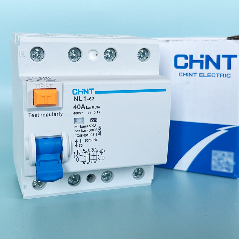 CHINT NL1-63 residual current circuit breaker, four-pole model